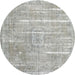 Round Traditional Gray Persian Rug, tr3330