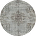 Round Traditional Gray Persian Rug, tr3331