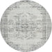 Round Traditional Dark Gray Persian Rug, tr3333