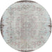 Round Traditional Gray Persian Rug, tr3334