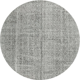 Round Traditional Pale Silver Gray Persian Rug, tr3336