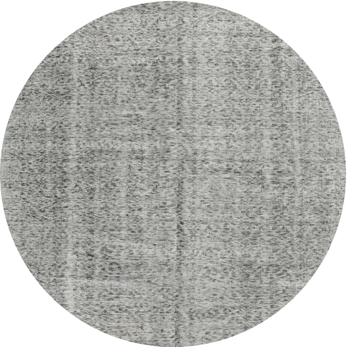 Round Traditional Pale Silver Gray Persian Rug, tr3336