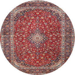 Round Traditional Camel Brown Medallion Rug, tr3337