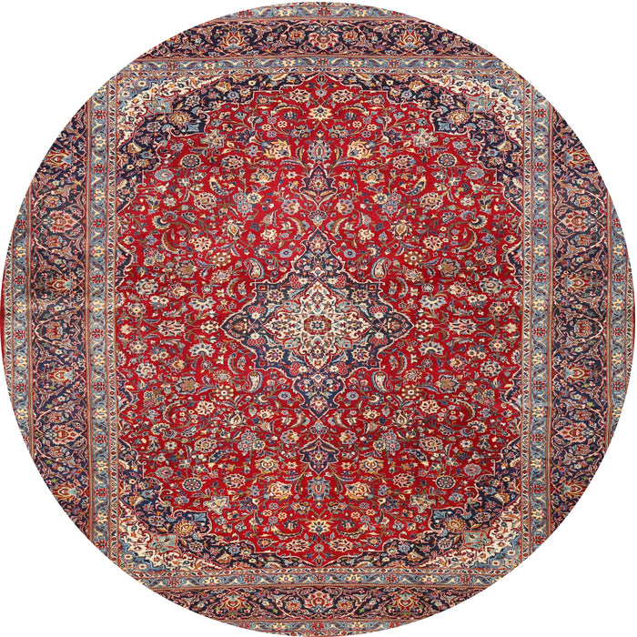 Round Traditional Camel Brown Medallion Rug, tr3337