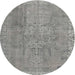 Square Machine Washable Traditional Gray Rug, wshtr3338