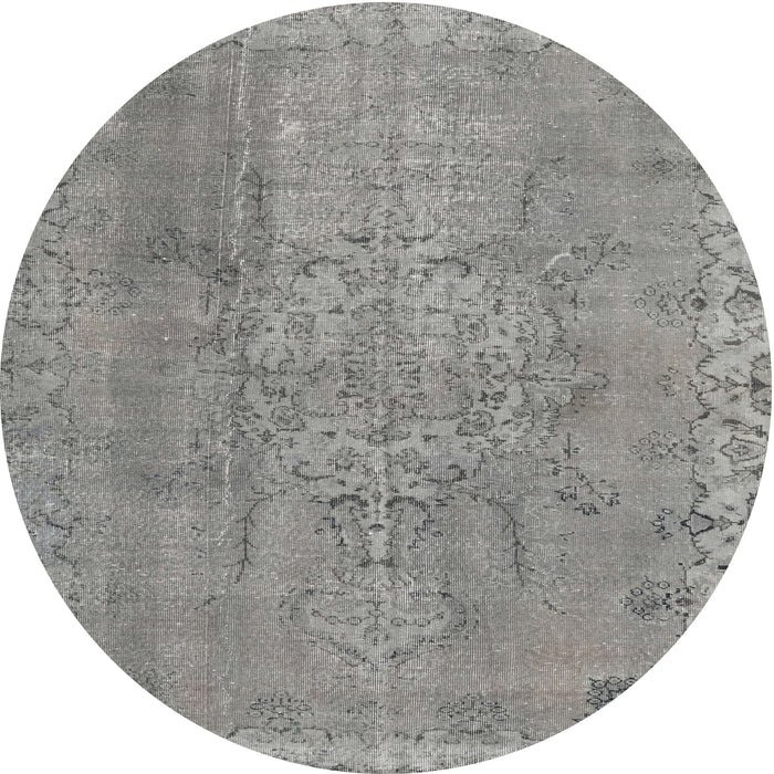Round Traditional Gray Persian Rug, tr3338