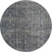 Square Machine Washable Traditional Gray Rug, wshtr3339