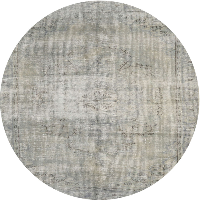 Square Machine Washable Traditional Pale Silver Gray Rug, wshtr3341