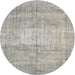 Square Machine Washable Traditional Pale Silver Gray Rug, wshtr3341