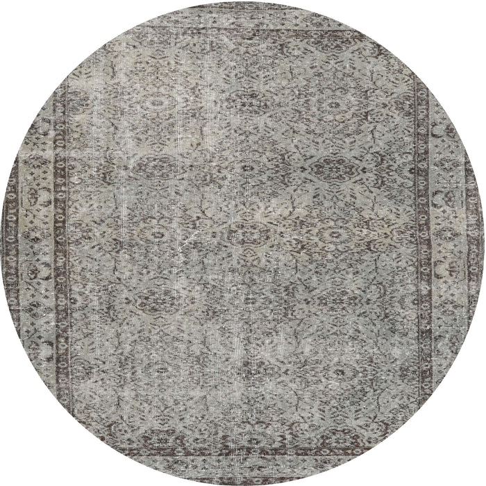 Round Traditional Sandstone Brown Persian Rug, tr3342
