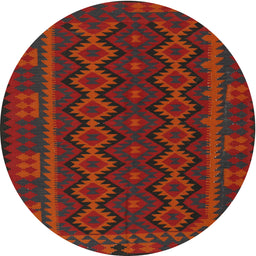 Round Traditional Red Southwestern Rug, tr3343