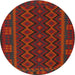 Round Traditional Red Southwestern Rug, tr3343