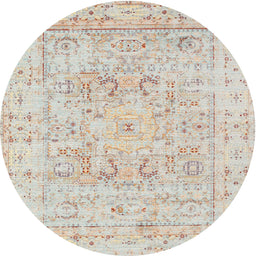 Square Machine Washable Traditional Light French Beige Brown Rug, wshtr334