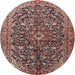 Round Traditional Camel Brown Persian Rug, tr3351