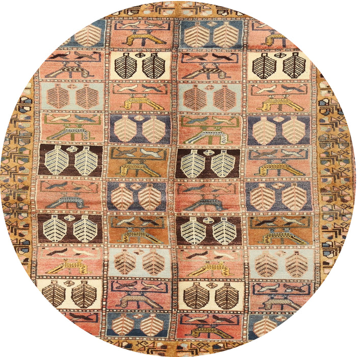 Round Traditional Light Brown Persian Rug, tr3358