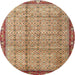 Round Traditional Mahogany Brown Persian Rug, tr3360