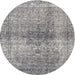 Square Machine Washable Traditional Gray Rug, wshtr3364