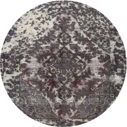Square Machine Washable Traditional Dark Gray Rug, wshtr3366