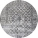 Round Traditional Gray Persian Rug, tr3367