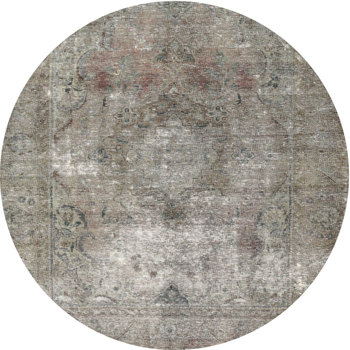 Round Traditional Sage Green Persian Rug, tr3369