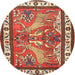 Round Traditional Light Copper Gold Animal Rug, tr3371