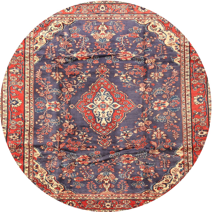 Round Traditional Brown Red Persian Rug, tr3374