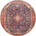 Round Traditional Brown Red Persian Rug, tr3374