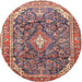 Square Machine Washable Traditional Brown Red Rug, wshtr3374