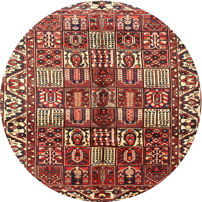 Square Machine Washable Traditional Saffron Red Rug, wshtr3377