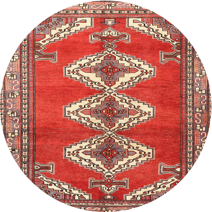 Round Traditional Light Copper Gold Persian Rug, tr3378