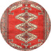 Round Traditional Light Copper Gold Persian Rug, tr3378