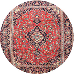 Square Machine Washable Traditional Dark Salmon Pink Rug, wshtr3381
