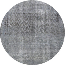 Round Traditional Gray Persian Rug, tr3388