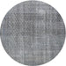 Round Traditional Gray Persian Rug, tr3388