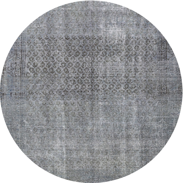 Square Machine Washable Traditional Grey Gray Rug, wshtr3388