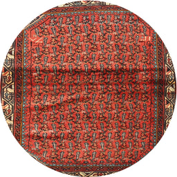Square Machine Washable Traditional Tomato Red Rug, wshtr3389