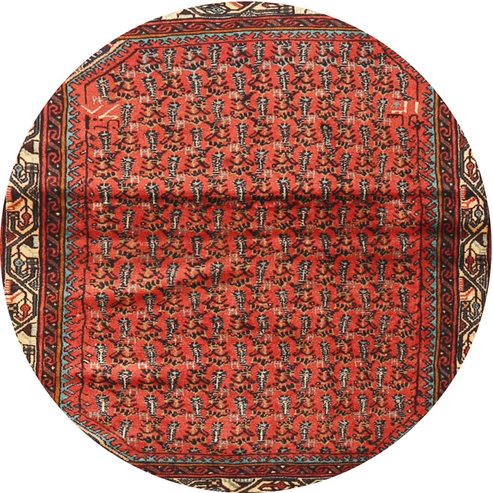 Round Traditional Red Persian Rug, tr3389