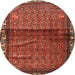 Round Traditional Red Persian Rug, tr3389