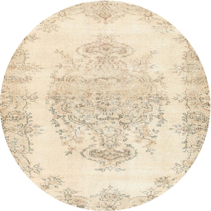 Round Traditional Brown Persian Rug, tr338