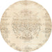 Round Traditional Brown Persian Rug, tr338