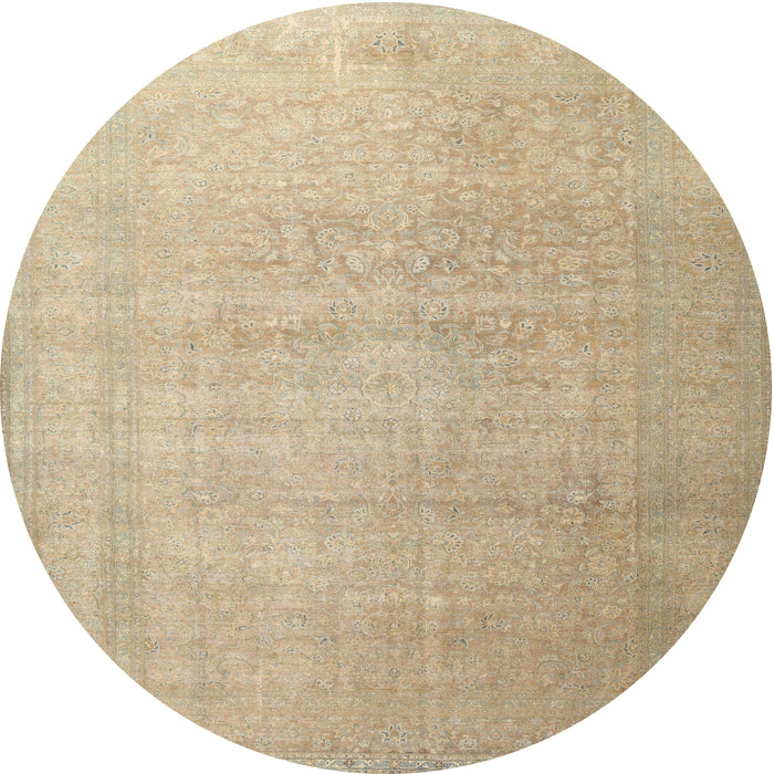 Round Traditional Brown Persian Rug, tr3391
