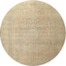Round Traditional Brown Persian Rug, tr3391