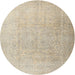 Round Traditional Brown Persian Rug, tr3392