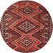 Square Machine Washable Traditional Sienna Brown Rug, wshtr3398