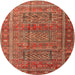 Square Machine Washable Traditional Peru Brown Rug, wshtr3399