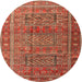 Round Traditional Brown Persian Rug, tr3399