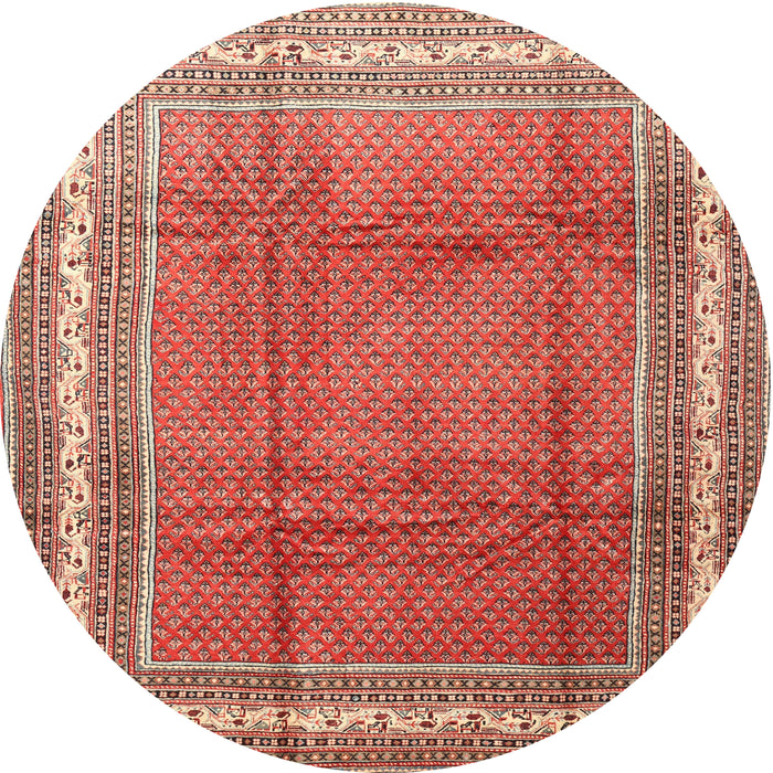 Round Traditional Red Persian Rug, tr3402