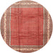Round Traditional Red Persian Rug, tr3402