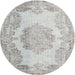 Square Machine Washable Traditional Light Gray Rug, wshtr3403