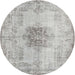 Round Traditional Gray Persian Rug, tr3404